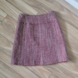 Piazza Sempione Made in Italy Herringbone Wool Mini Skirt in Red